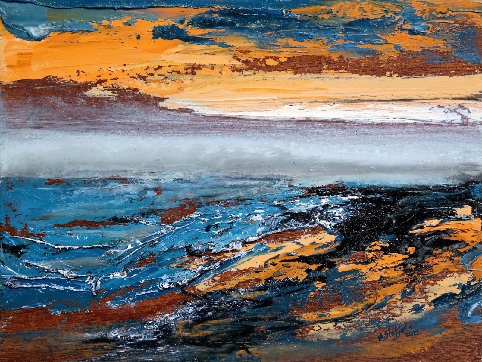Abstract landscape impression 2 door Astrid Stoffels
